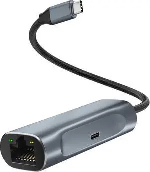 USB C to Ethernet Adapter with 100W Charging Port, Aibilangose 1Gbps Ethernet to USB C Adapter for Chromecast with Google TV, Type-C Gigabit Ethernet LAN Network Connector with Power Delivery
