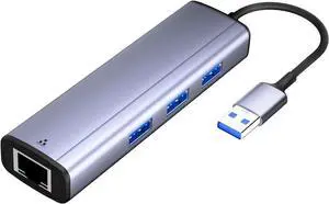 IVSHOWCO USB to Ethernet Adapter, 4 in 1 USB 3.0 to Gigabit Ethernet LAN Laptop Network Adapter, USB 3.0 Hub Supports Windows, Linux, Apple MacBook OS, Nintendo Switch, Surface