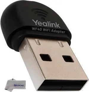 Yealink WF40 USB Wi-Fi Dongle Adapter for Desk Phones - Compatible Phone Models - T46U, T48U,T43U, T44U, T42U, T46S, T48S, T42S,T41S, T53, T52S, T27G, T29G, T46G,T48G Global Teck Microfiber Cloth