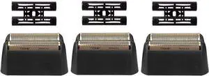 Professional 5 Star Series Finale Shaver Replacement Foil and Cutter Bar Assembly Compatible with wahl Foil Heads 7031-100/7043-100,Fit for #8061 8164 Shaver (Black 3 Pack)