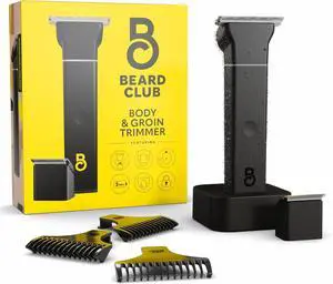 The Beard Club Manscape Body Hair Trimmer for Men, Pubic Hair Trimmer for Men & Ball Trimmer - Mens Body Shaver, Ceramic Blade Ball Shaver - Rechargeable, Electric, Waterproof Wet or Dry Clippers