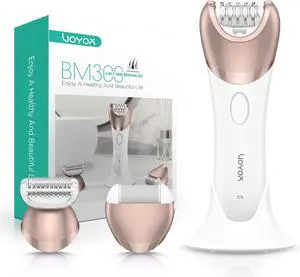 VOYOR Epilator for Women, 3 in 1 Epilator Hair Removal for Women, Epilators Hair Remover for Leg Arm with 30 Tweezers, Rechargeable & Cordless Electric Lady Shaver & Trimmer BM300 (Champagne Gold)