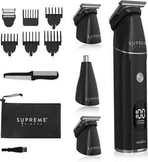 Manscape All-in-One Waterproof Multigroomer by Supreme Trimmer | Rechargeable, No Nick Pubic & Full Body Grooming Kit with LCD Display | SMG3030