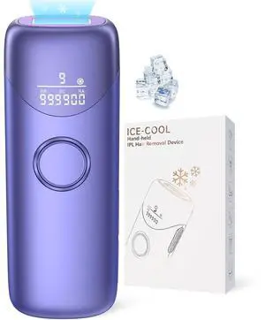 Laser Hair Removal with 5 Ice Cooling, Painless IPL Laser Hair Removal Device 3 In 1 Ubroo At Home Hair Remover Machine for Women Men Electrolysis Permanent Epilator on Face Body Depilation (Purple)