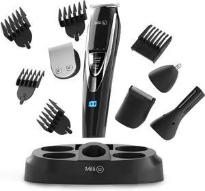 Men's Waterproof Cordless Beard and Body Hair Trimmer, Self-Sharpening Steel Blades, 13 Multigroom Attachments, 1 Year Risk Free Guarantee
