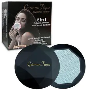 Crystal Hair Eraser,Upgraded Crystal Hair Remover Diamond,Painless and Effective Nano Glass Hair Removal Stone and Skin Exfoliation,Natural Epilator for Women and Men(Black)