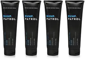 Bump Patrol Cool Shave Gel - Sensitive Clear Shaving Gel With Menthol Prevents Razor Burn, Bumps, Ingrown Hair - 4 Ounces 4 Pack