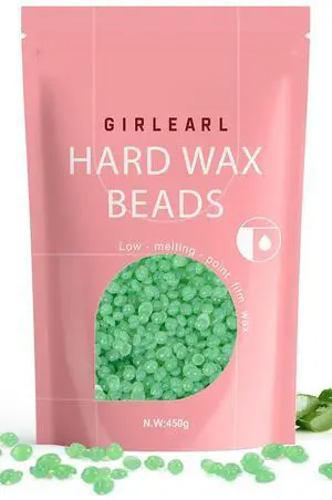 Wax Beads (1lb) for Hair Removal - Aloe Vera Formula, Perfect for Sensitive Skin, Eyebrow, Brazilian Bikini, Legs, Facial and Full Body Waxing at Home