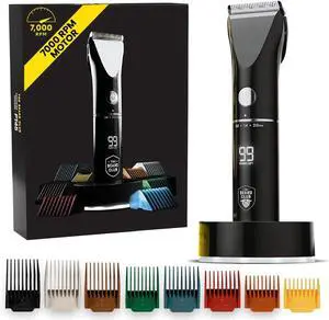 The Beard Club Beard Trimmer for Men - Electric Cordless Rechargeable Beard & Hair Trimmer - High Power 7000 RPM - 8 Color Guides 45 Unique Trim Lengths - Travel Lock