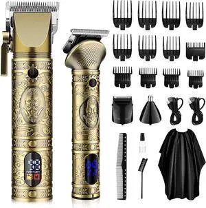 GSKY Hair Clippers for Men Professional, Cordless Clippers for Hair Cutting, Mens Hair Clippers and Trimmer Kit for Barber with LED Display