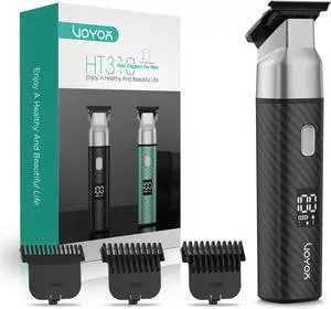 VOYOR Body Hair Trimmer for Men,Electric Razor,Versatile Groin & Body Trimmer,Waterproof and Cordless Shaver, Manscaper for Men, USB-C Charging Groomer,Ceramic Blade Razor Male Grooming HT310 (Black)