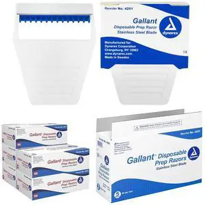 Dynarex 4251 Gallant Disposable Prep Razor, Pack of 250