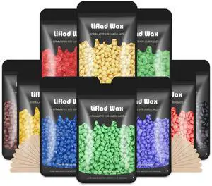 Hard Wax Beads for Coarse Hair Removal - 2.2 lb, 10 Pack Depilatory Wax Beans with Spatulas for Face, Eyebrow, Back, Chest, Bikini Areas, Legs - Refills for Any Wax Warmer