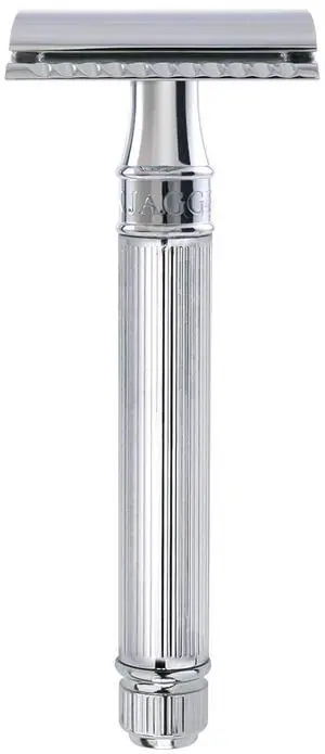 Edwin Jagger DE89LBLAMZ Classic Double Edge Manual Eco-Friendly and Reusable Safety Razor for Men and Women for Shaving Cream or Soap (Lined)