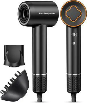 Hair Dryer, 150000 RPM High-Speed Brushless Motor Negative Ionic Blow Dryer for Fast Drying, Low Noise Thermo-Control Hair-Dryer-with-Diffuser and Nozzle