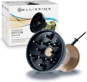 Italia Diffon Supreme Diffuser & Curly Hair Dryer - XL Diffuser for Long Waves, Curls, Coils - Cool Button - Anti-Frizz Technology