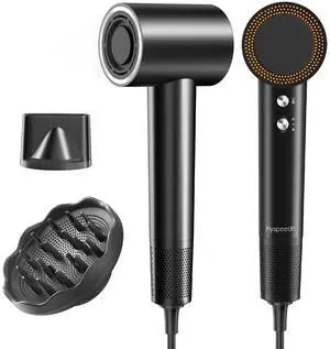 Hair Dryer with Diffuser, Hyspeedh Low Noise Blow Dryer with Fast Drying, 0.86lb Lightweight Travel Hair Dryers for Women, 1.5 Billion Plasma, Smart Thermo Control, Strong Magnetic Diffuser