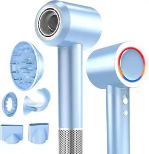 Hair Dryer, High-Speed Blow Dryer, 110000 RPM Negative Ionic Care Hair Dryer for Fast Drying Low Noise Thermo-Control Hairdryer with Magnetic Diffuser & Nozzle for Home Travel