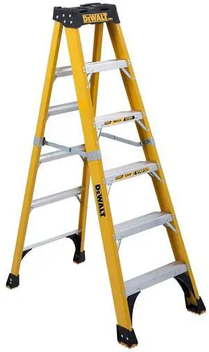 DeWalt 6-Foot Fiberglass Step Ladder, 500-Pound Load Capacity, Type IAA, DXL3810-06