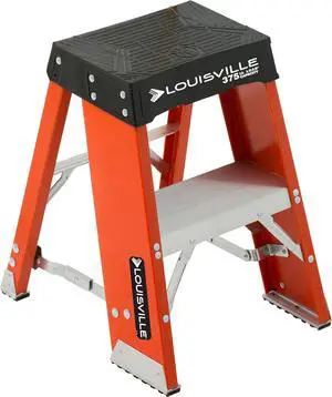 Louisville Ladder 2-Foot Fiberglass Step Stool Industrial, 375-Pound Load Capacity, Type IAA, FY8002