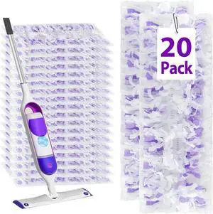 20 Count Disposable Heavy-Duty Power Mop Pads Refills for Swiffer Power Mop,Replacement Floor Cleaning Refills, Non-Washable & Unscented, Compatible with Swiffer PowerMop (Quick-Absorb, No Residue)