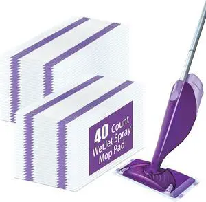 40 Pack Disposable Mop Pad Refills for Swiffer Wet Jet Dry&Wet Mopping Pad Compatible with Swiffer Wet Jet and Any Model of Velcro MopMulti Surface WetJet Pad for Floor Cleaning