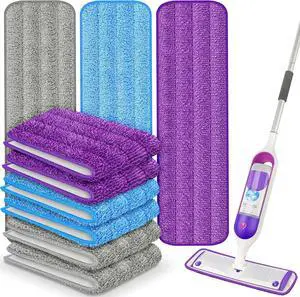 9 Pack Reusable Mop Pads Compatible with Swiffer PowerMop, Microfiber Mop Pads Refills Machine Washable, Durable, and Highly Absorbent Suitable for All Floor Types