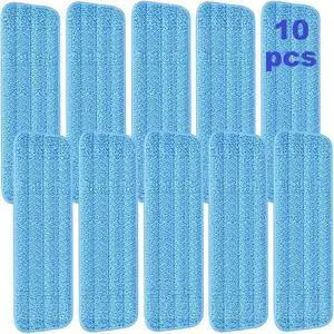 10 Pcs Reusable Mop Pads,16.5 Inch Microfiber Wet Dry Floor Clean Mop Pad Refill Compatible with Swiffer PowerMop Bona Mop & Other 13-16 Inch Spray Mop