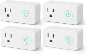 BN-LINK WiFi Heavy Duty Smart Plug Outlet, No Hub Required with Timer Function, White, Compatible with Alexa and Google Assistant, 2.4 Ghz Network Only (4 Pack)