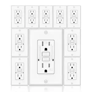 GFCI Outlet, Tamper-Resistant Outlets, UL Listed Self Test GFI Receptacle with 2 LED Indicator, 15 Amp, White (10 Pack)
