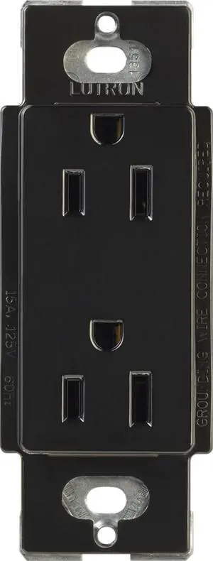 Lutron CARS-15-TR-BL Duplex Receptacle, Black