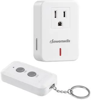 DEWENWILS Indoor Remote Control Outlet, Expandable Remote Light Switch Kit, Wireless On Off Power Switch, 100ft RF Range, Compact Design, White