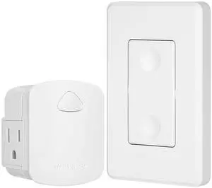 DEWENWILS Remote Control Outlet Wireless Wall Switch, 15A/1875W Wireless Light Switch, Remote Plug Outlet for Lamps, Fan, Appliance, 100 FT Range, No Wiring Needed, FCC Listed