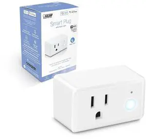 Feit Electric Indoor Smart WiFi Plug Works with Alexa and Google Home, No hub Required, 2.4 Ghz Network Only, Remote Control from Anywhere 15 Amp Smart Outlet Plug, Indoor, White with Night Light