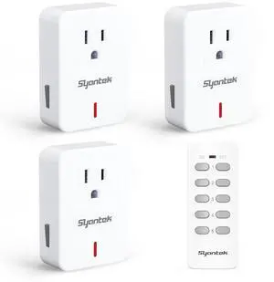 Remote Control Outlet Wireless Light Switch for Household Appliances, Expandable Remote Light Switch Kit, Up to 100 ft Range, FCC Certified, ETL Listed, White (3-1)