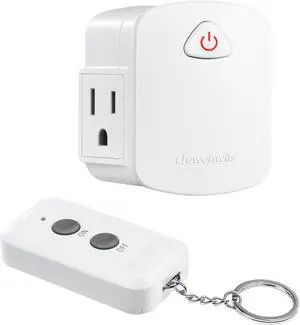 DEWENWILS Remote Control Outlet, Upgraded Version Wireless Remote Light Switch for Lamp, Household Appliances, 15A/1875W, 100 FT Long Range, Compact Side Plug, ETL Listed, White