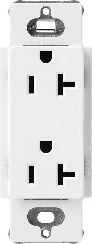 Lutron SCR-20-SW Satin Colors 20-Amp Receptacle, Snow