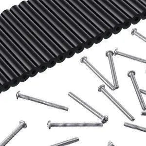 48 Pieces Electrical Outlet Spacers Extender Kit Includes 24 pcs 3 Inch Switch and 24 1-1/2 Inch 6-32 Thread Flat Head Device Mounting Extra Long Electrical Outlet Screws(Black)