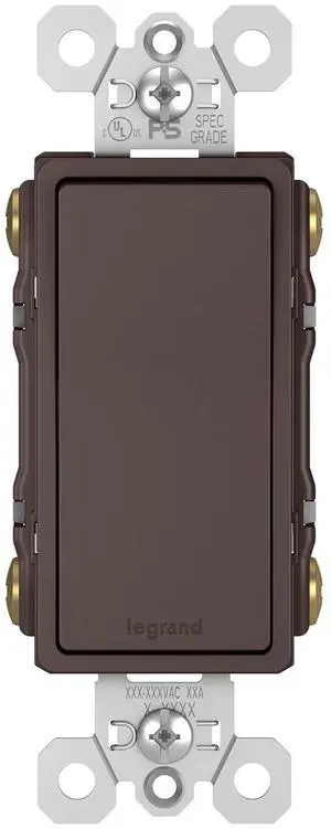 Legrand radiant TM874DBCC6 15 Amp Rocker Wall Switch, 4-Way Decorator Light Switches, Dark Bronze (1 Count)