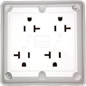 Leviton 20 Amp, 125 Volt, Industrial Series Extra Heavy Duty Grade, 4-In-1 Receptacle, Straight Blade, Grounding, 21254-W, White