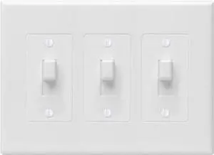 TayMac 2673W 3-Gang MASQUE Decorator Cover, Toggle, White