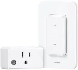 Remote Control Outlet Wireless Wall Switch, 200ft RF Range Wireless Remote Light Switch, No Wiring, 15A/1875W Electrical Remote Outlet for Indoor Lamps and Household Appliances, ETL Listed