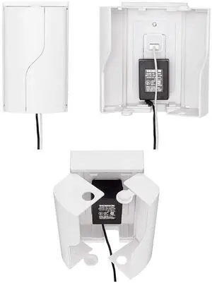 Safety Innovations Twin Door Baby Safety Outlet Cover Box for Babyproofing Outlets - More Interior Space for Extra Large Electrical Plugs and Adapters - Easy to Install - Easy to Use, (2-Pack)