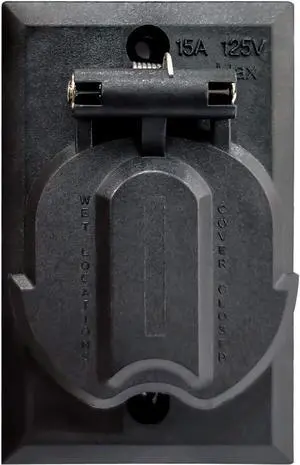Grounded Convenience Outlet for Outdoor Lamp Post, Briidea 125V 15A Electrical Outlet for Light Pole, Replacement, Black