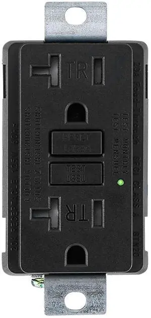 Generator GFCI Outlet,AC125V 20Amp 60Hz,Meet UL2018,Self-Test Industrial Grade for Industrial Generators and Other Machines,Black (1Pack)