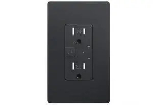 Smart Wall Outlet, Tamper Resistant Outlet Compatible with Alexa and Google Assistant, Remote Control, ETL & FCC Approvel Samrt Receptacle, Requires 2.4 GHz Wi-Fi, No Hub Required, Black