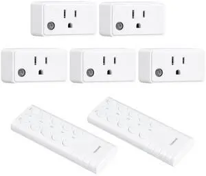 Remote Control Outlet, Wireless Remote Light Switch for Household Appliances, No Wiring Needed, Expandable Electrical Outlet Switch Kit, 200 FT Long Range, ETL Listed(5 Outlets + 2 Remotes)