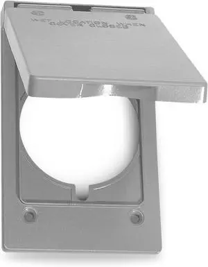 Sigma Electric, Gray Sigma Engineered Solutions 14244 1-Gang Vertical Round Receptacle Weatherproof Cover, Size