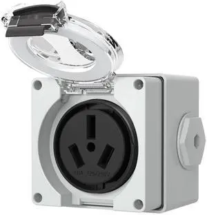 STARELO 50Amp Power Outlet Box,NEMA 10-50R Receptacle 125/250Volt,Outdoor dustproof and Weatherproof.No Grounding, Outlet for RV,EV,Heavy Duty Industrial Grade Power Receptacle.ETL Listed.