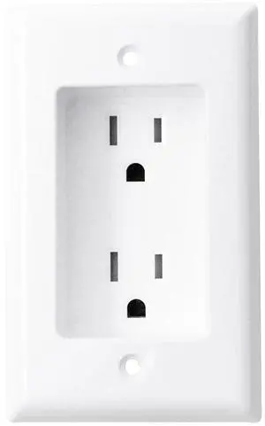 Construct Pro Single Gang Recessed Dual Power Tamper-Resistant Outlet (White)